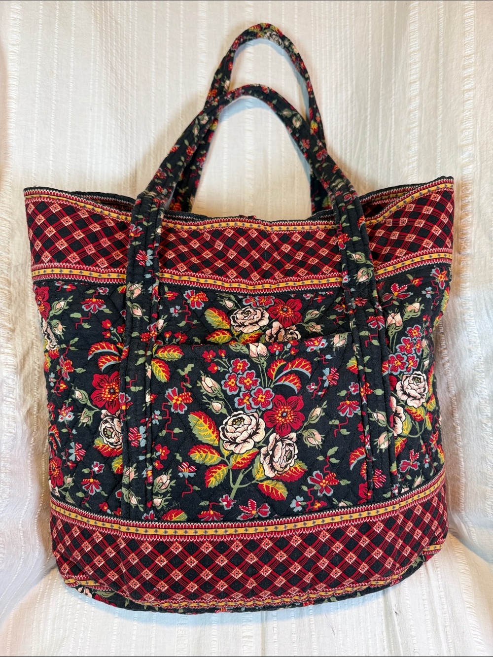 Vera Bradley Retired Quilted Premium Cotton Floral L ShoulderTote 2002 Anastasia